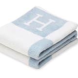 HERMES エルメス　タオル　Avalon《アヴァロン》H102196M 03ブルー　大判バスタオル　ビーチ　おくるみ [並行輸入品]