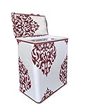 skymovingエレガントな花印刷洗濯籠ストレージバスケット蓋カバー、取り外し可能なライナー|リネン|簡単Transportランドリー レッド