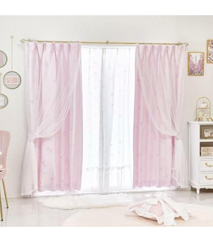 Amazon｜ロマンティックプリンセス ティアラリボン2WAY遮光カーテン