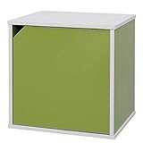 アイリスオーヤマ カラーボックス キュビック 幅34.9×奥行29×高さ34.4cm グリーン/オフホワイト CQB-35D