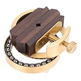 Operitacx シール彫刻ベッド 13×12×6.5Cm 真鍮製 篆刻台 シール固定具 彫刻用diyツールセット 木製台座付き 石彫刻や印鑑作成に対応
