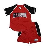 2個セットNCAA Georgia Bulldogs Boysアスレチックシャツ&ショーツセット レッド