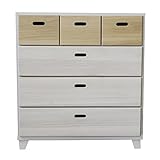 大川家具 nakakei チェスト クレスト 75cm幅4段 ホワイト/ナチュラル 246510