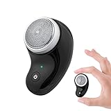 ミニメンズ電気かみそり、男性用ポケットサイズロータリーカミソリ、フェイスコードレスシェーバー、マイクロUSB充電式シェーバー、LEDインジケ