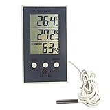 屋内湿度計LCDデジタル温度計湿度計イン/アウト温度計〜と温度センサー