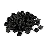 uxcell デスク脚プラスチックブランキングエンドキャップスクエアチューブインサートブラック25mmx25mm 100個入り