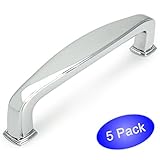 Cosmas ® 4389 CH光沢クロムモダンキャビネットハードウェアハンドルプル – 3 "インチ( 76 mm )穴中心 – 5パック