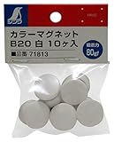 シンワ測定 カラーマグネット 直径20mm 白 10コ入 ビニール袋入 71813