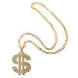 [SELECOCO] ゴールドチェーンネックレス キッズ ヒップホップダンス衣装 コスチューム ドルマーク ネックレス B-BOY B-GIRL ($チェーン)
