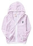 Plus Nao(プラスナオ) 子供用 パーカー ジップアップパーカー フード付き 長袖 ボーダー 刺繍入り 男の子 女の子 キッズ ジュニア 100 110 120 パープル