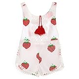 サクララ(Sakulala) ベビー服 可愛い連体服 ロンパース キッズ 赤ちゃん かわいい イチゴ柄 シースルー 薄地 カバーオール ボディスーツ ｔシャツ 女の子 お着替え簡単 新生児 出産祝い 