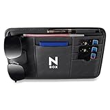 ホンダ N-BOX 車載メガネクリップ 車眼鏡ホルダー サンバイザー 収納 ポケット N-BOX JF2 JF3JF4 JF5 JF6 車 サンバイザー多機能 ポケット カード 領収証 ペン サングラス 車用メガネケース カードホルダー車載収納用 小物入れ ケース 収納(ブラック)