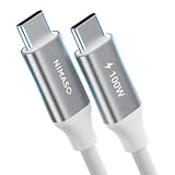 NIMASO USB C Type C ケーブル 【PD対応 100W/5A 急速充電 1m】タイプc ケーブルiPhone16/15シリーズ、 MacBook、iPad Pro (2018,2020)、Galaxy等type c機種対応 白 ホワイト NCA23L985