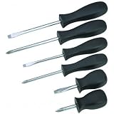 6 Piece Screwdriver Set with Magnetic Tips, Chrome Shafts and Textured Handles by Pittsburgh