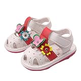 Yochyan　サンダル　女の子　ガールズ　花柄　蝶　シンプル　夏　縞　通気性　赤ちゃん　ベビーシューズ　可愛い　入園式 　人気　誕生日プレゼント　日常履き　歩く練習 散歩　滑り止め（13-15ＣM）