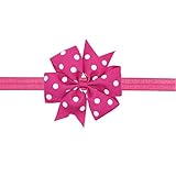 Tonsee ベビー ガールズ ヘッドバンド 可愛い ドット ちょう結び 髪飾り ヘアアクセサリー (ホットピンク)