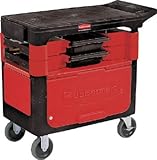 [T-8194729]ラバーメイド　トレードカート　カギ付き／ボックス・ビン付き　ブラック 61808807