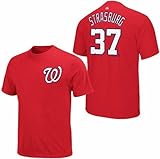 Stephen Strasburg # 37 Washington NationalsレッドPlayer TeeシャツBig & Tallサイズ