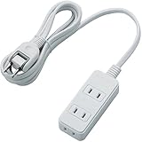 エレコム 電源タップ 雷ガード スウィングプラグ ほこりシャッター付 3個口 2m ホワイト T-KST02-22320WH