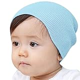 ビーニー帽子、leegorベビー弾性ソフトハット男の子女の子冬暖かいキャップ US サイズ: M カラー: ブルー