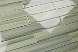 ライトグリーンブルーグレーガラスタイルWintermoss SubwayガラスタイルのキッチンBacksplashまたはバスルーム。 3x6 (10 Sq Ft Box) グレー HPT-WM-3x6