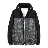 [SUNDAY ROSE] ウィンドブレーカー 迷彩 メンズ 軽量 防水 防風 ライトジャケット メンズ 登山 ハイキング マウンテンパーカー 男性用 ジャンパー フード付き 薄手 春秋 S 黒迷彩