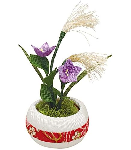 Amazon.co.jp: 「ミニ 季節の鉢植え 8月 ほおずき」手作りちりめん細工