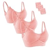 FeelinGirl(JP) マタニティ　授乳ブラジャー　ノンワイヤー　2Wayオープン　3枚セット　ピンク　M