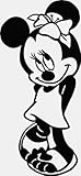 Minnie Mouse Standing Shy - 12 X 24 Inches - Wall Vinyl Decor (Black) [並行輸入品]