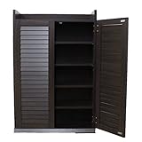 下駄箱 シューズボックス くつ箱 ルーバー ルーバーシューズボックス 60cm幅 奥行き30cm ダークブラウン NCH3140-DBR J-Supply