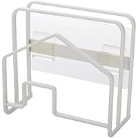 Senbowe まな板＆鍋蓋スタンド 壁掛けラック スチール 多機能 キッチン 収納 まな板置き まな板立て (ホワイト)