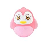 Firlar だるま 起き上がり小法師 ペンギン かわいい 赤ちゃん 子供 おもちゃ 育児　知育　かじる おしゃぶりレベル 子供にプレゼント　プラスチック（ABC）　漫画のイメージ ピンク