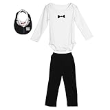 Domybestベビー服 ロンパース+帽子＋ロングパンツ 3点セット リボンプリント　長袖　ボディスーツ オーバーオール 夏 普段着 お出かけ (80)