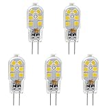 kindeep 12 V g4 LED電球、バイピンベース、20 Wハロゲン電球交換、g4ベースウォームホワイト3000 K、10枚パック USAD12V-G4-1.5W-4000K-5P
