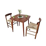 3点SET　北欧ダイニングテーブル 75㎝ 天然突き板使用+シェーカーチェア2脚　BR　ヨーロピアンビーチ材ペーパーコード