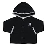 日本製 乳児 ギンガムチェック使 長袖パーカー ブラック 70cm