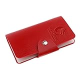 Baosity オーガナイザーケース　スタンパーバッグ　24スロット　ネイルアート　ホルダー　収納ポーチ　カード　多機能　５色選べ - 赤