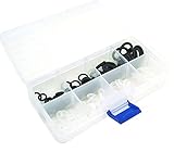WINGONEER 120pcs Oリングニトリルゴム( NBR )シリカゲル( VMQ )修復box-aブラックとホワイト、for Professional配管、空気、ガス、自動車、配管工修理、