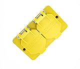 Leviton 3056-Y Coverplate, Single-Gang, Flip-Lid, Duplex, Weather-Resistant, Yellow [並行輸入品]