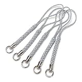 [ショップループ] 根付け紐 ストラップ 金具 【5本】 シルバー カラー 紐 銀色 丸カン付き アクセサリー 根付 金具