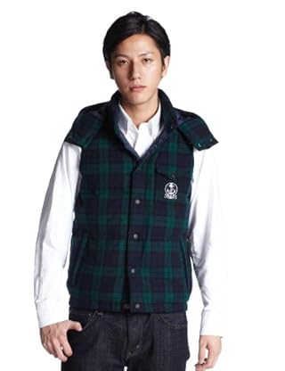 Hooded Down Vest 11-06-0689-369: Black Watch