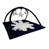 Trousselier - Musical Activity Mat - Square - 90 cm - Navy Blue with Rabbit Angel and Car and Planes