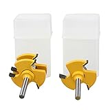 新しい2ピース木材フライスカッター舌&溝ルータービット3/4在庫1/4 "シャンク3歯t-形状フライスカッター木工ツール