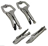 4 PC 4 " & 5 "プライヤーミニカーボンスチールロッキングプライヤーセット