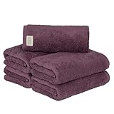 【Amazon.co.jp限定】タオル研究所 [ボリュームリッチ] #003 ミニバスタオル ディープパープル 5枚セット ホテル仕様 ふか