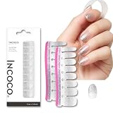 INCOCO インココ ネイルシール 貼るだけ マニキュア 硬化不要 ブレイクザアイス Break the Ice シルバーラメ ハンド&フット兼用 速乾 ペディキュア