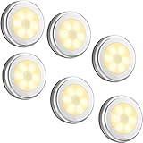 モーションセンサーライト、aukoバッテリ駆動式モーションセンサーLEDナイトライト、Free 3 m粘着Perfect for stick-anywhere壁ライト、ベッドルーム、バスルーム、キッチ