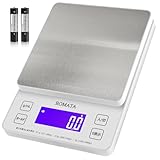 BOMATA(ボマタ) キッチンスケール はかり 0.1g単位 5kg USB充電可能 風袋引き ミルク測量 ml単位 ステンレス鋼 デジタル スケール 測り （軽量小物 料理 お菓子 小型ペット荷物 封筒） B601充電式 シルバー