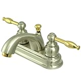 Kingston Brass KB2609KL Knight 4-Inch Centerset Lavatory Faucet, Satin Nickel and Polished Brass [並行