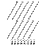 M METERXITY 10セット 六角ボルト M6 ボルト M6×110mm ナット ロックワッシャー 平座金 ステンレス 六角頭ネジ 全ねじ 耐久性 防錆 産業 部品 機械 シルバー